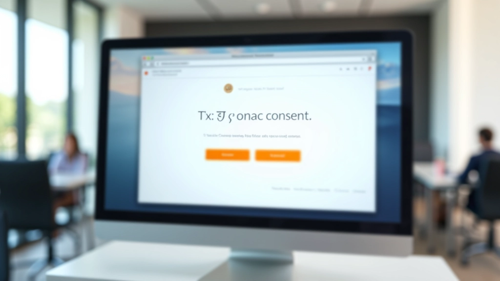 Ecrã de consentimento de cookies com opções de aceitação e rejeição