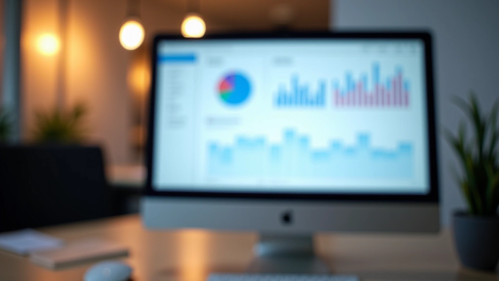 Tela de computador mostrando painel de analytics com gráficos de dados e conformidade