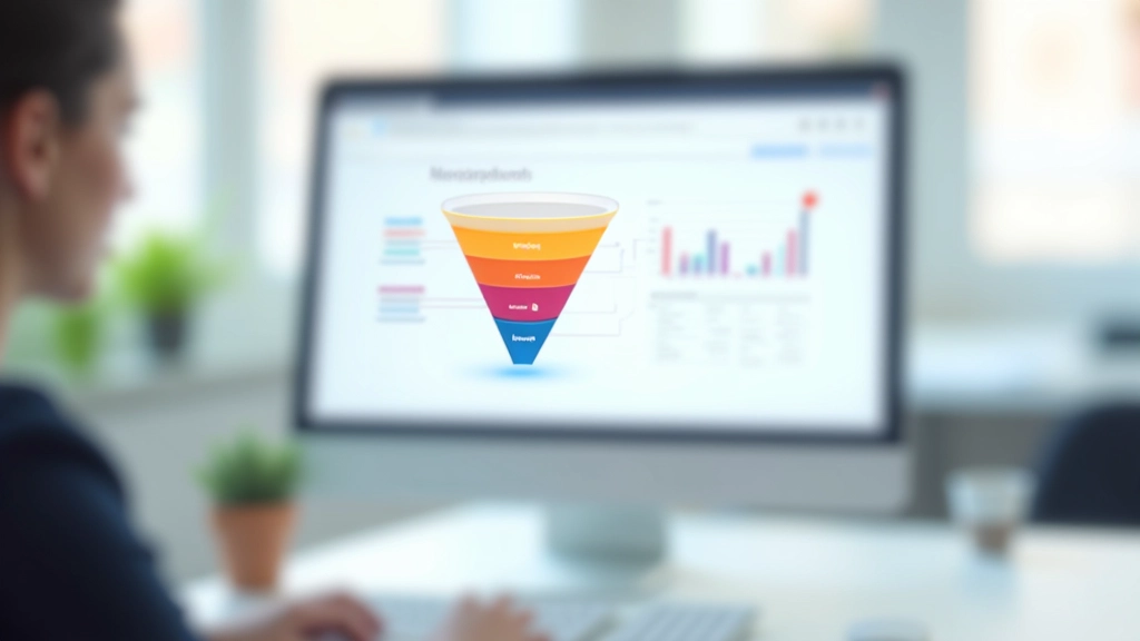 Diagrama de funil de conversão mostrando etapas de compra
