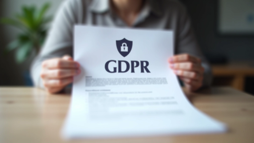 Documento de conformidade RGPD com símbolo de escudo e cadeado, representando segurança e proteção de dados